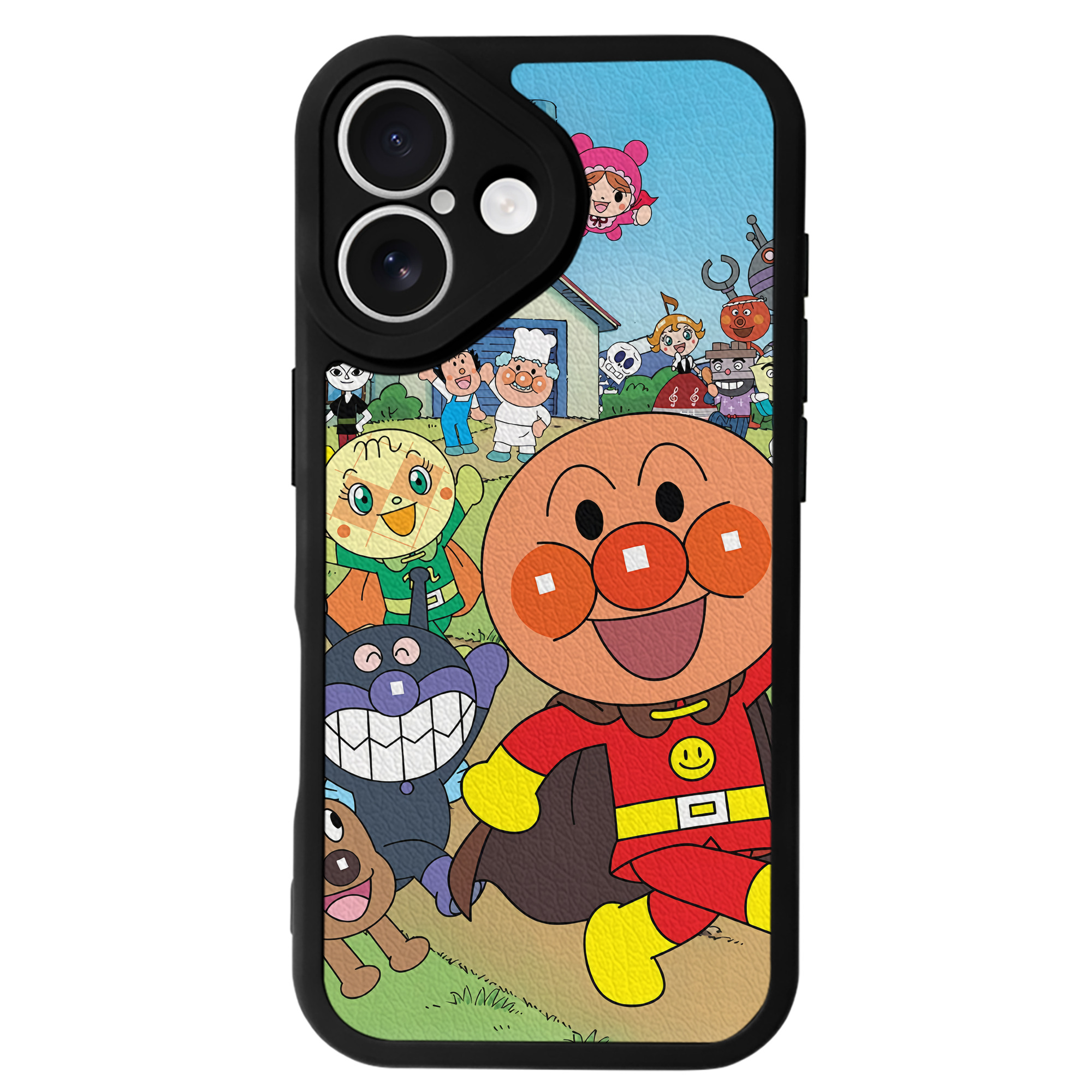 （画像用） アンパンマン Anpanman 【iPhone 16シリーズ対応】シリコンスマホケース（レザー調） 材質：シリコン